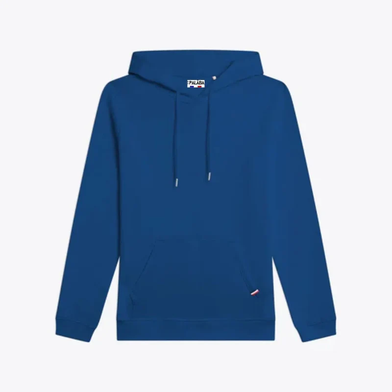 Sweat capuche bleu électrique coton bio