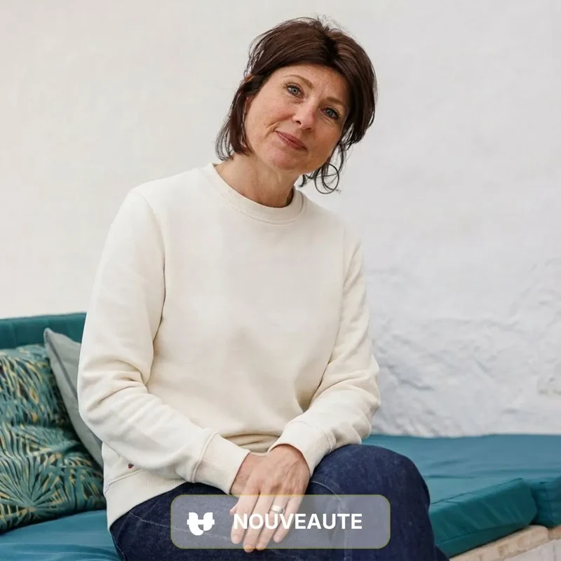 Sweat écru femme | Coton bio et recyclé
