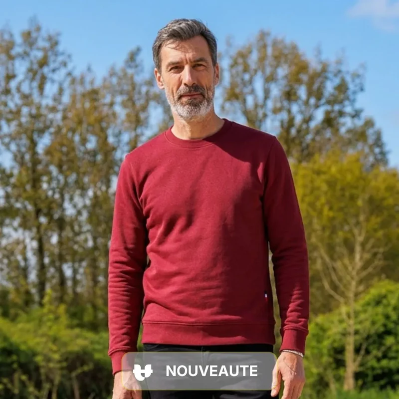 Sweat sans capuche Bordeaux Homme | Col rond
