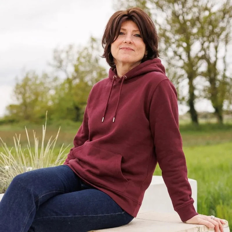 Sweat bordeaux femme à capuche | Coton Bio