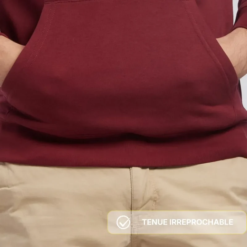 Sweat bordeaux femme à capuche | Coton Bio