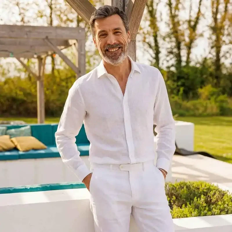 Chemise en lin blanc homme | Intemporelle