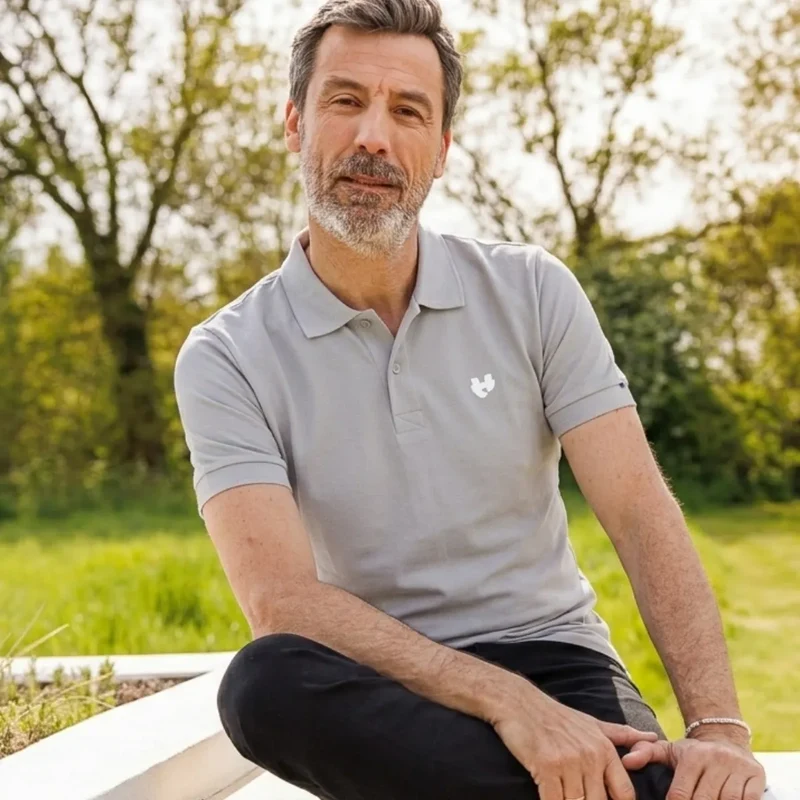 Polo gris clair homme | PALÂBA