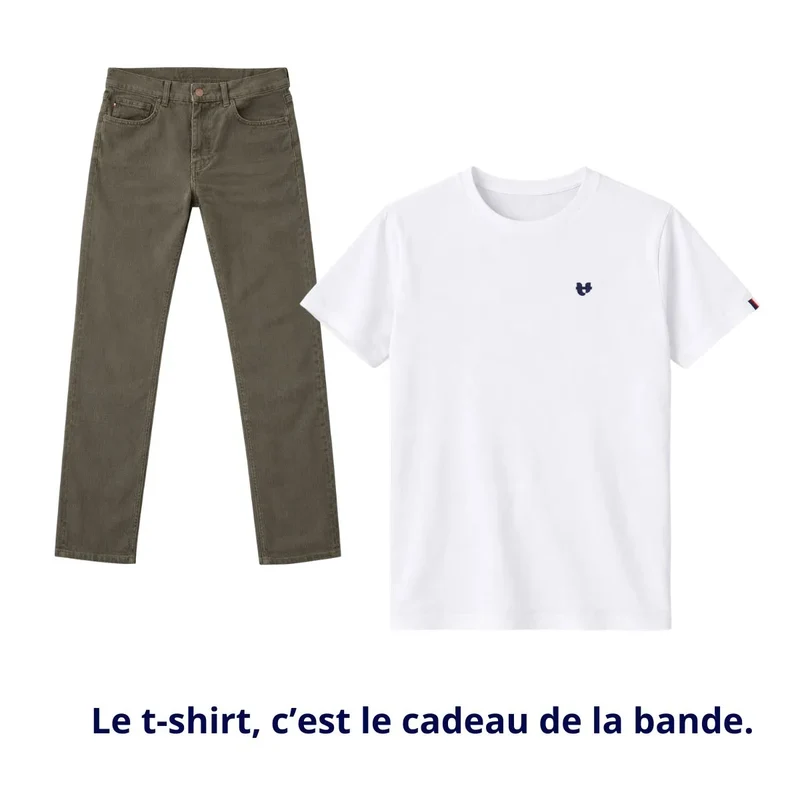 Jean français Homme Kaki
