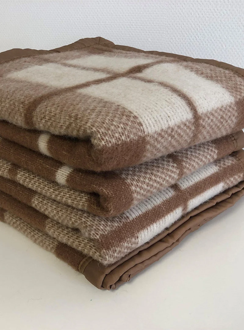 Couverture en laine - BEIGE CHAMOIS