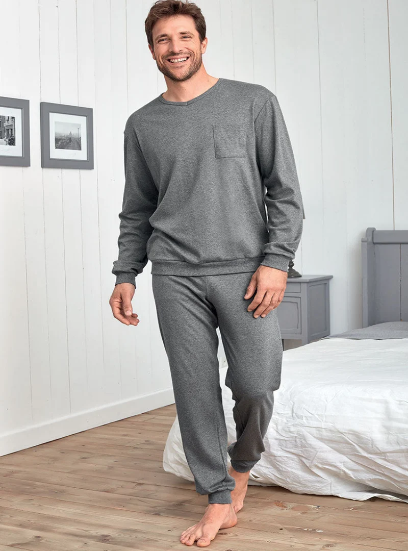 Pyjama homme gris 100% coton