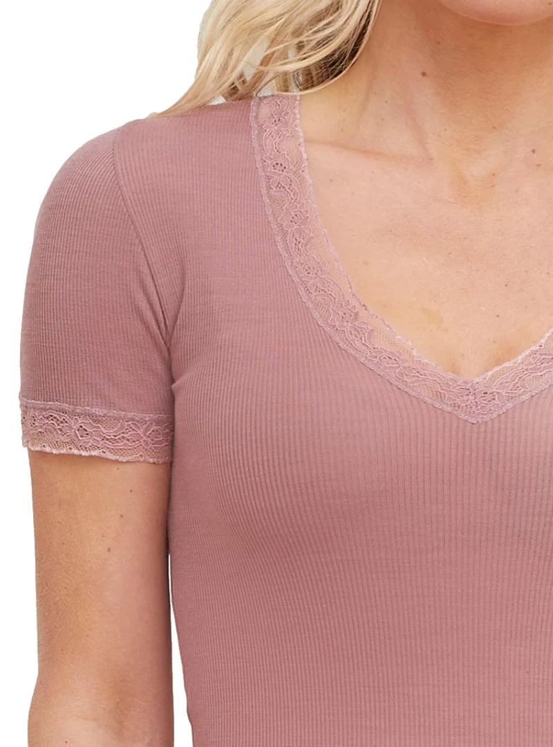 Tee-shirt manches courtes laine et soie
