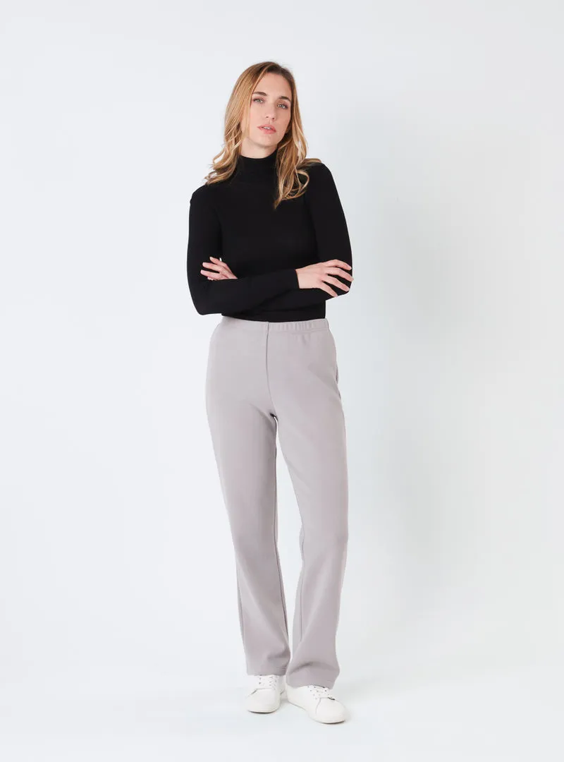 Pantalon cocooning femme en molleton gris