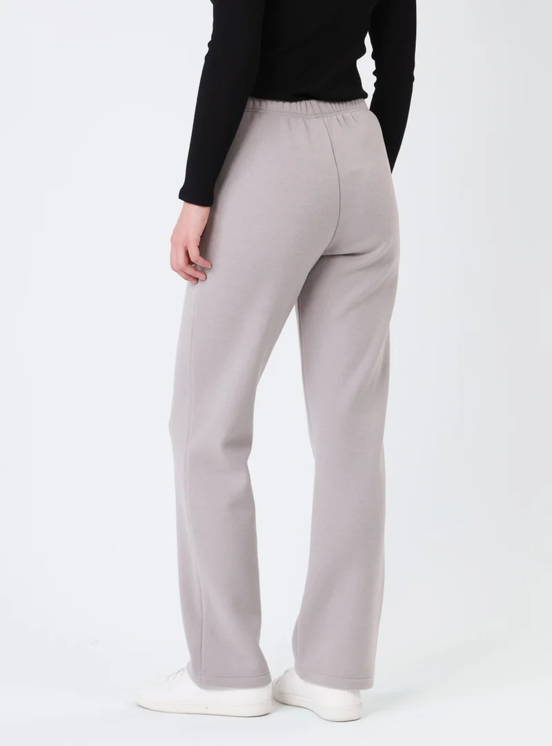 Pantalon cocooning femme en molleton gris