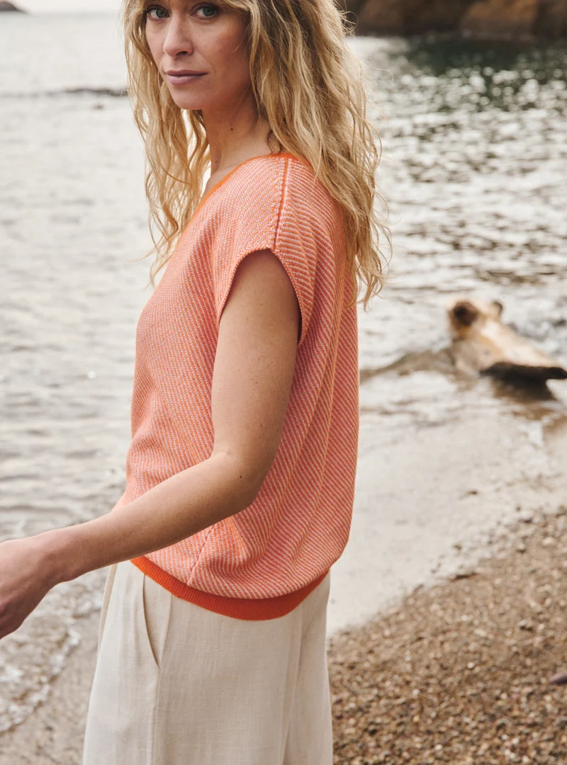 Pull manches courtes col V Floriane