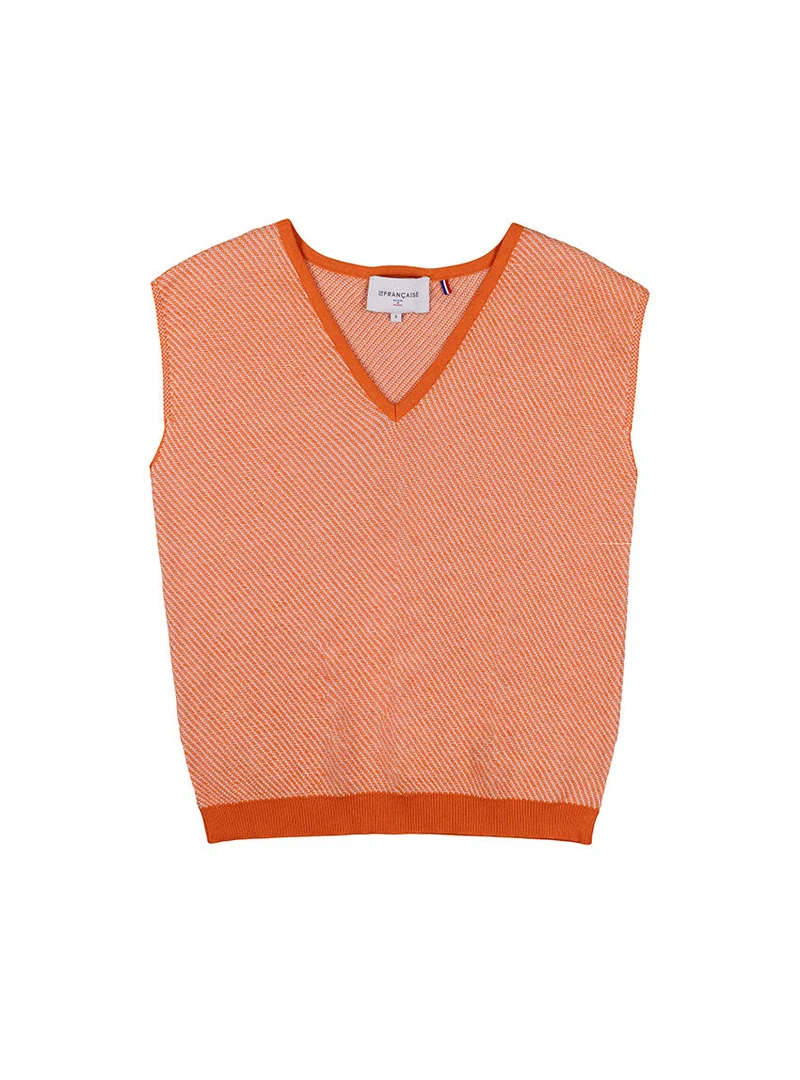 Pull manches courtes col V Floriane