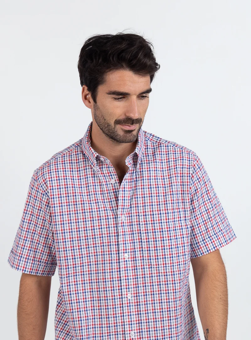 Chemise homme coton rouge doux