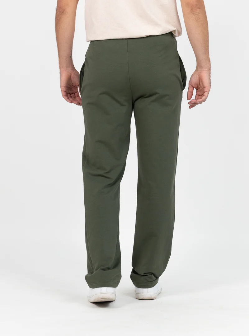 Pantalon homme en molleton vert algue