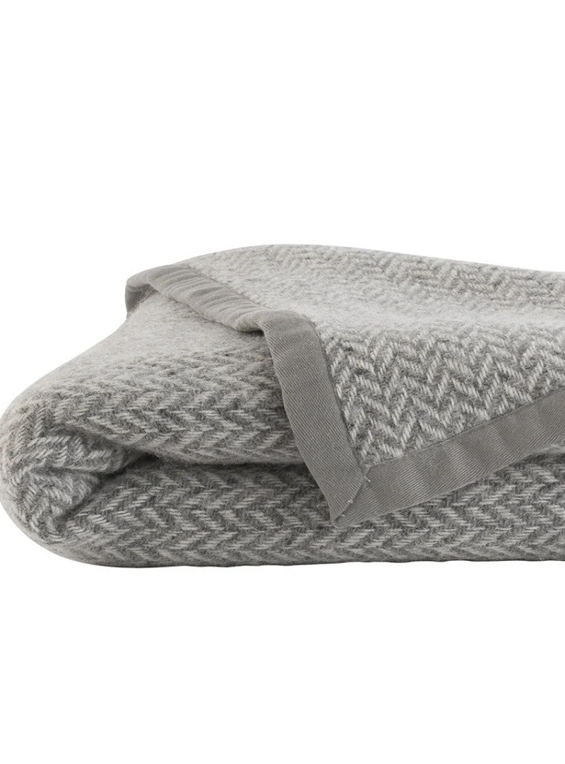 Couverture en laine d'agneau - GRIS PLOMB