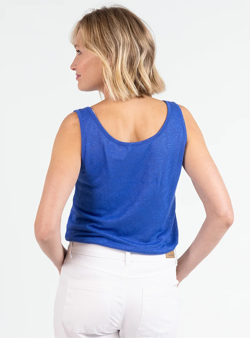 Débardeur femme en lin Bleu Indigo