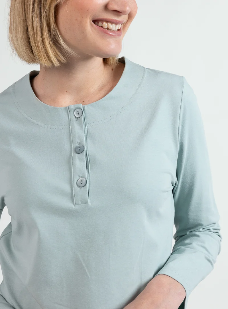 Pyjama femme coton vert sauge