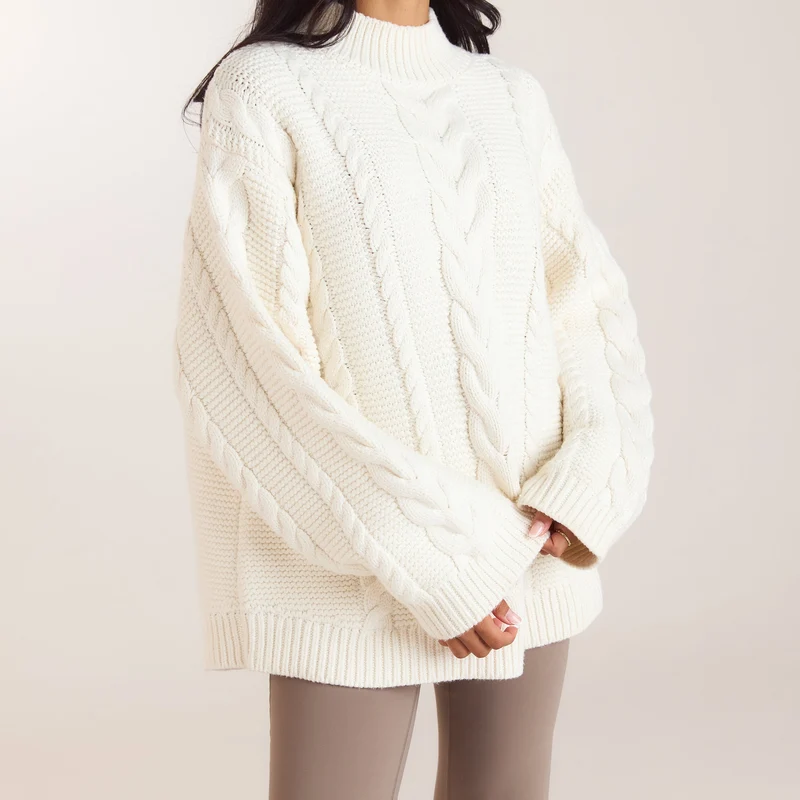 Pull Torsadé Oversize - Crème
