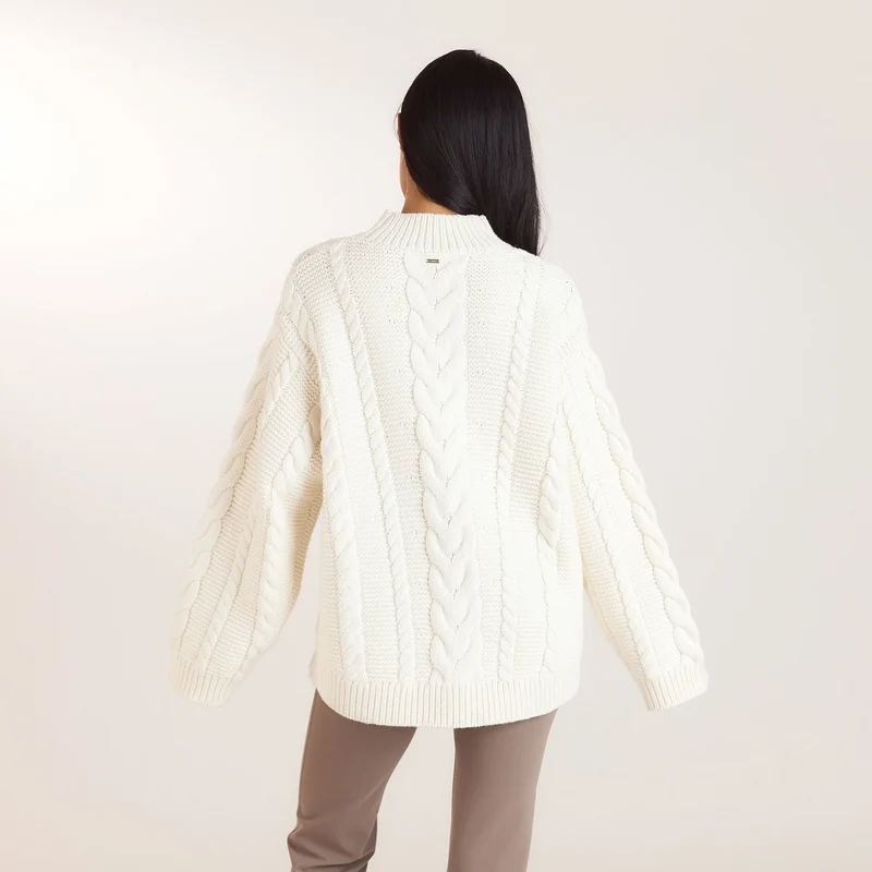 Pull Torsadé Oversize - Crème