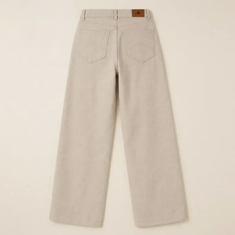 Jean Extra large femme taille haute | Ecru