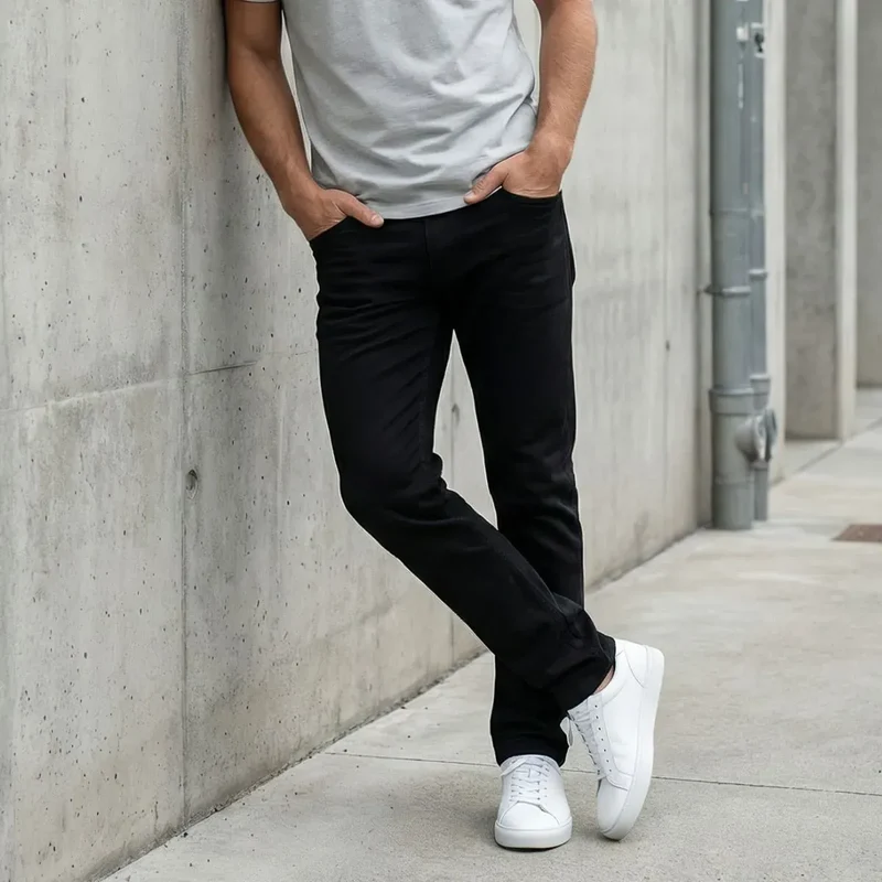 Jean straight homme | Noir coupe droite