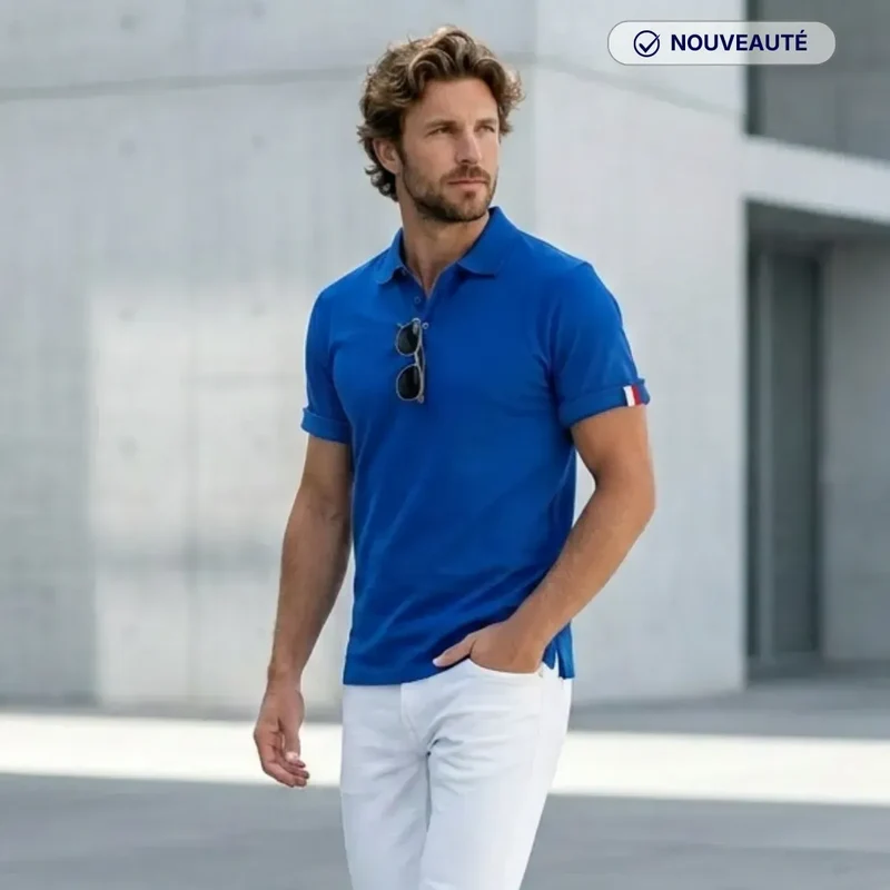 Polo bleu roi homme | Coton bio