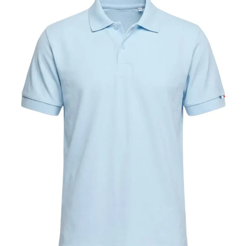 Polo bleu ciel homme | Coton bio