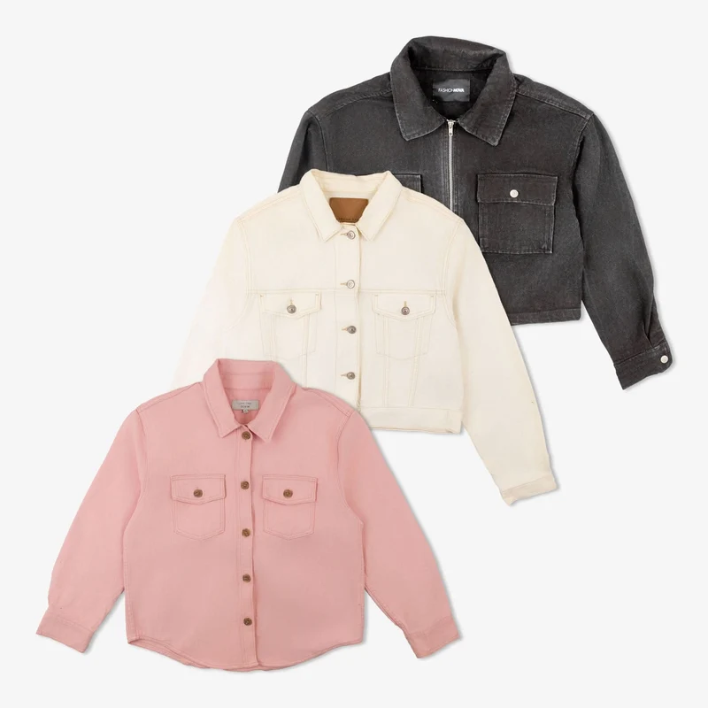 Lot de 25 vestes en jean colorées