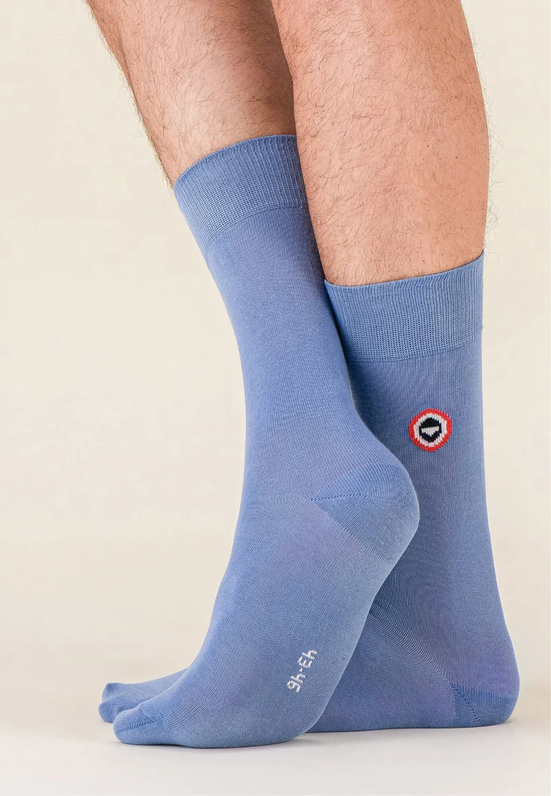 Lot de 10 chaussettes mi-hautes en coton - Chaussettes Marine Acier Blanc Noir Gris Anthracite Marinière Bleu Rayures Bleu Jean Brique