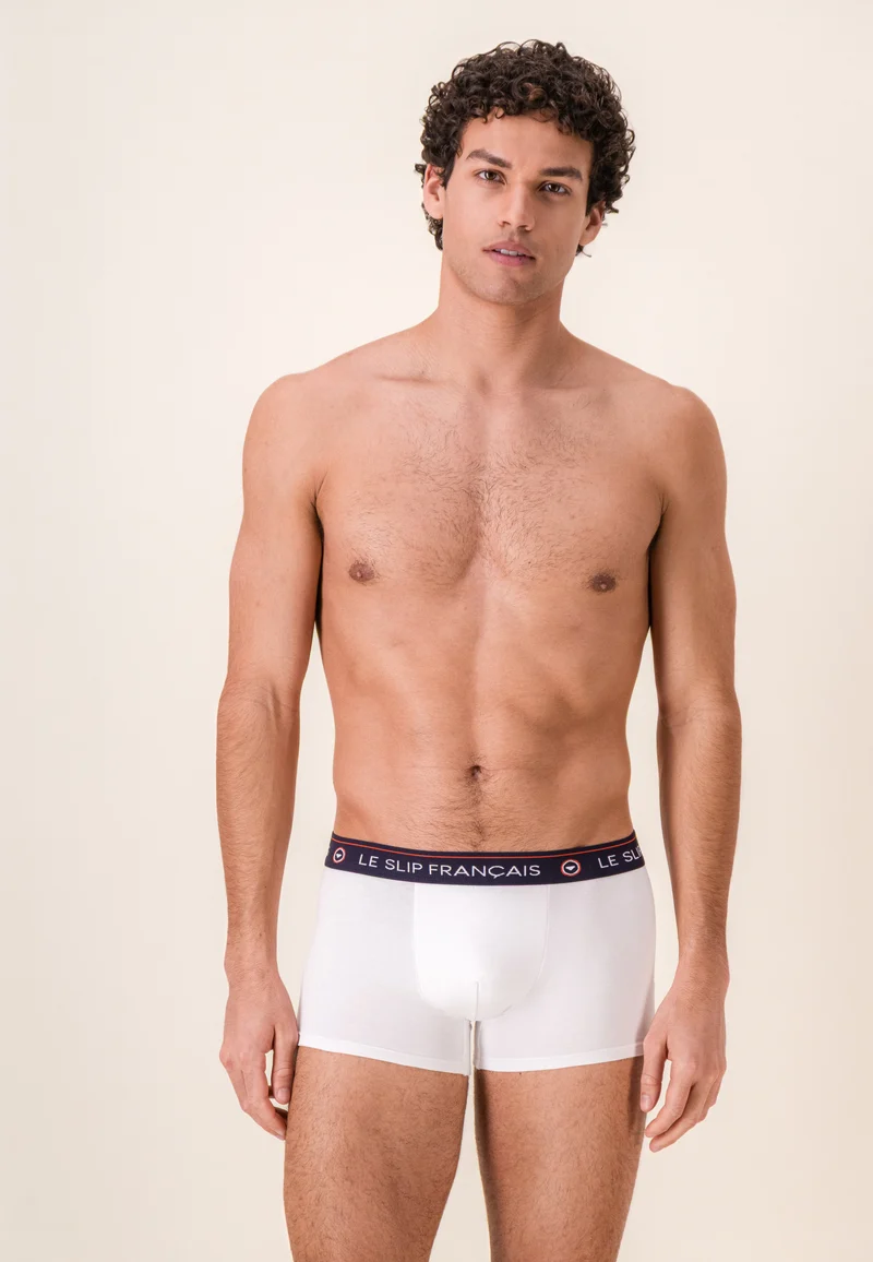 Lot de 10 boxers en coton - Boxers Marine Brique Acier Indigo Bleu Ciel Blanc Bleu Jean Marine Blanc Gris Chiné