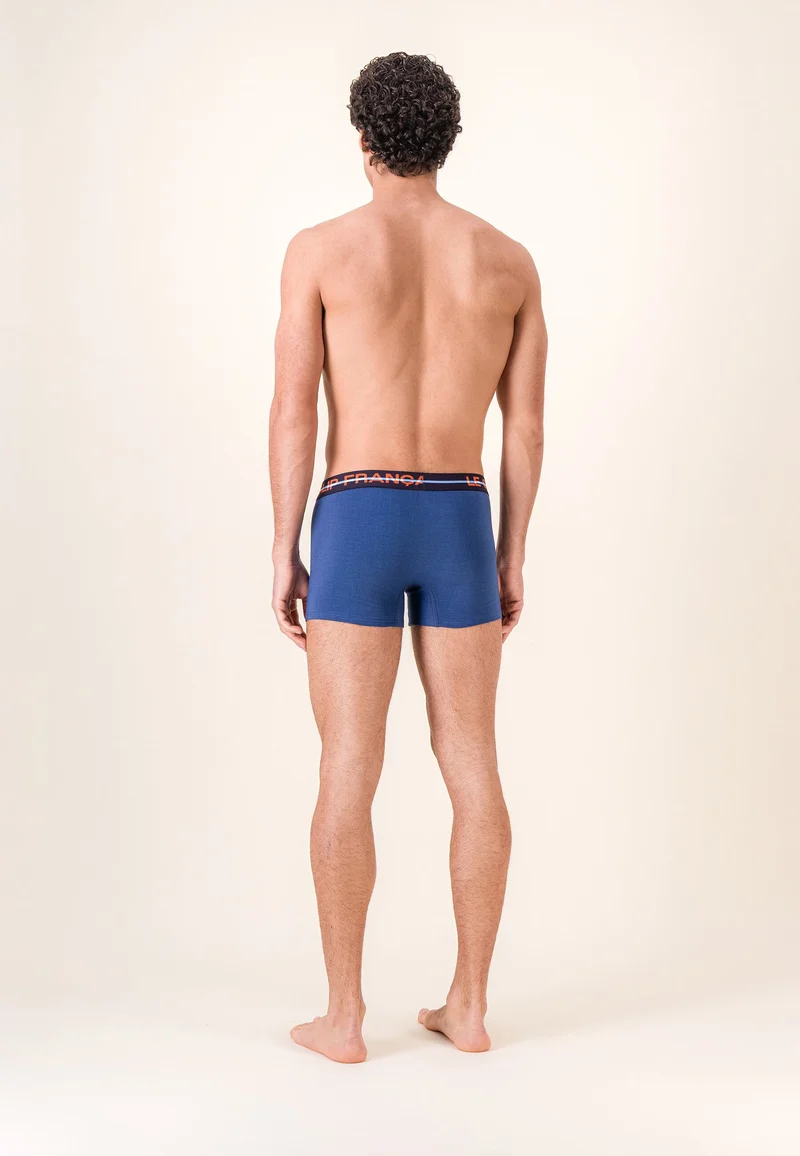 Lot de 3 boxers en coton - Boxers Bleu Ciel Bleu Acier Brique