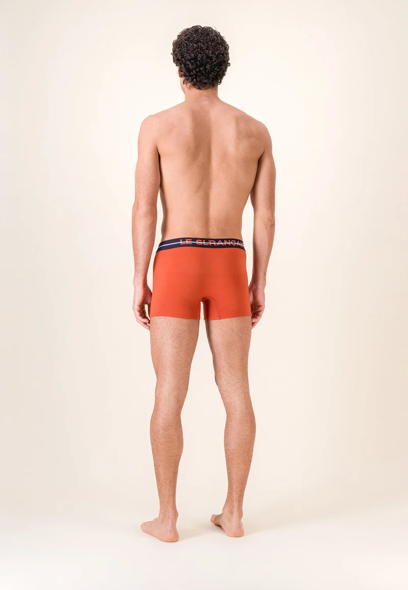 Lot de 3 boxers en coton - Boxers Puzzle Bleu Acier Brique