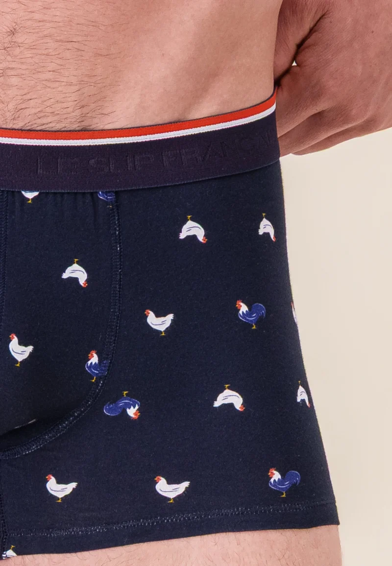 Boxer à motif coq marine en coton - Marius Coq Marine