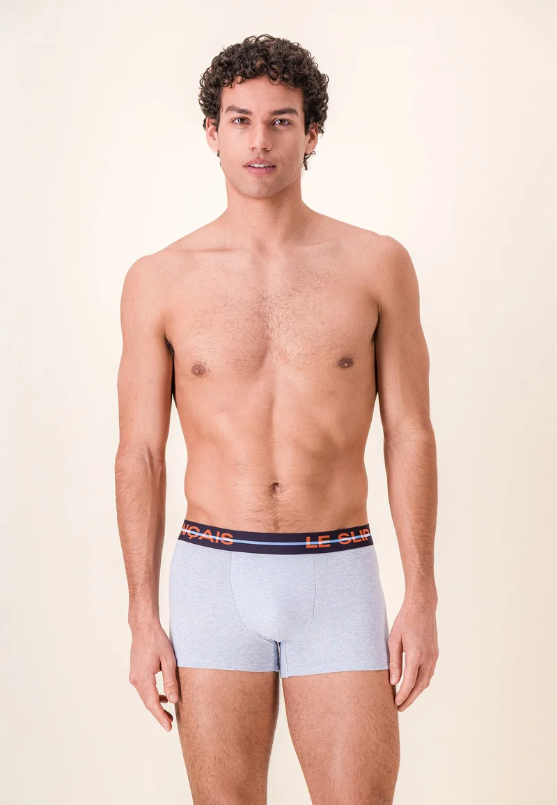Boxer bleu en coton - Redoutable Bleu Ciel Chiné