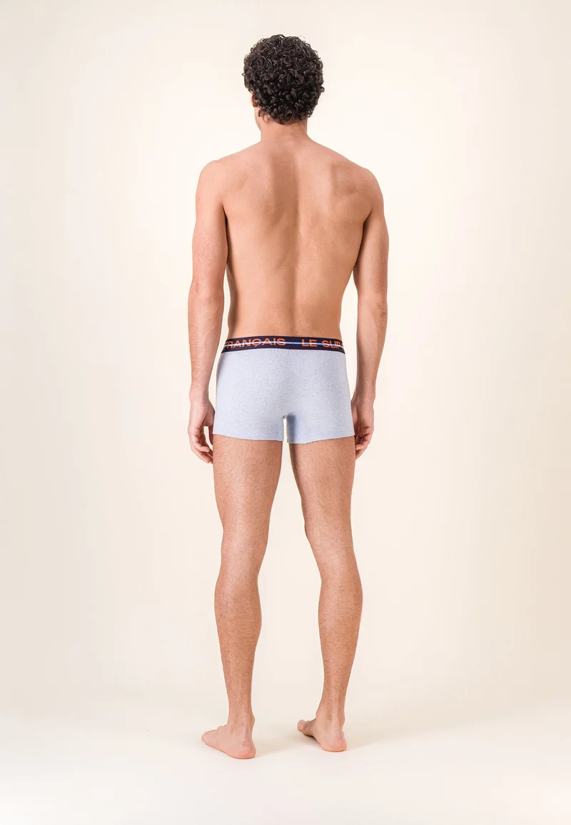 Boxer bleu en coton - Redoutable Bleu Ciel Chiné