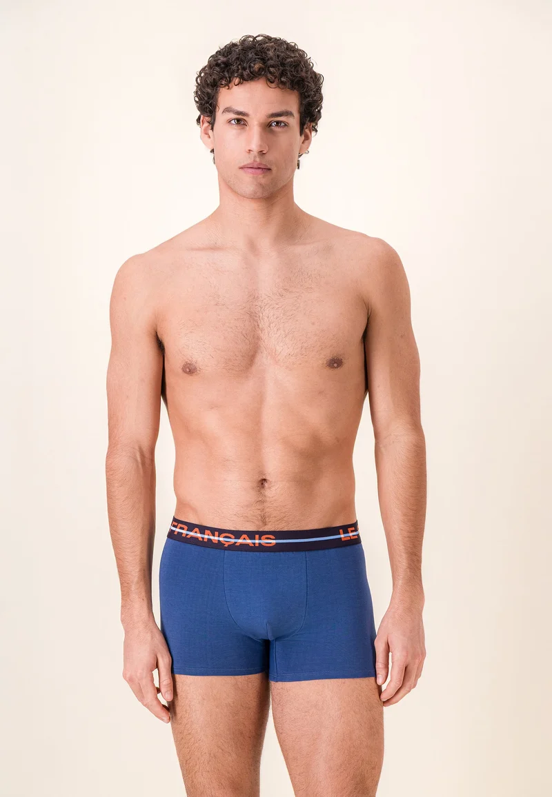 Boxer bleu en coton - Redoutable Bleu Acier