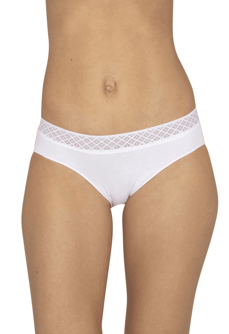 Lot de 3 Slips - Trio Dentelle Coton - Nuit étoilée / rose bonbon / blanc