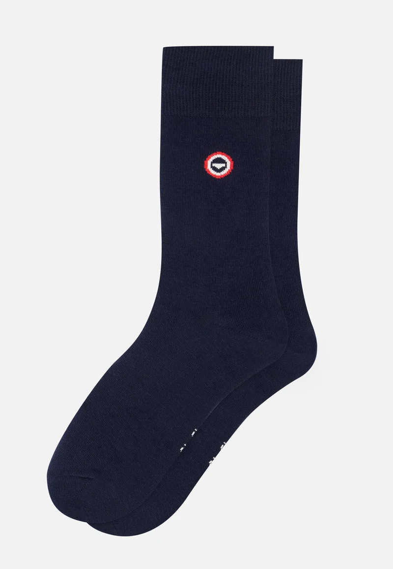 Lot de 7 chaussettes mi-hautes en coton - Chaussettes Noir Gris Blanc Bleu Marine Bleu Rouge