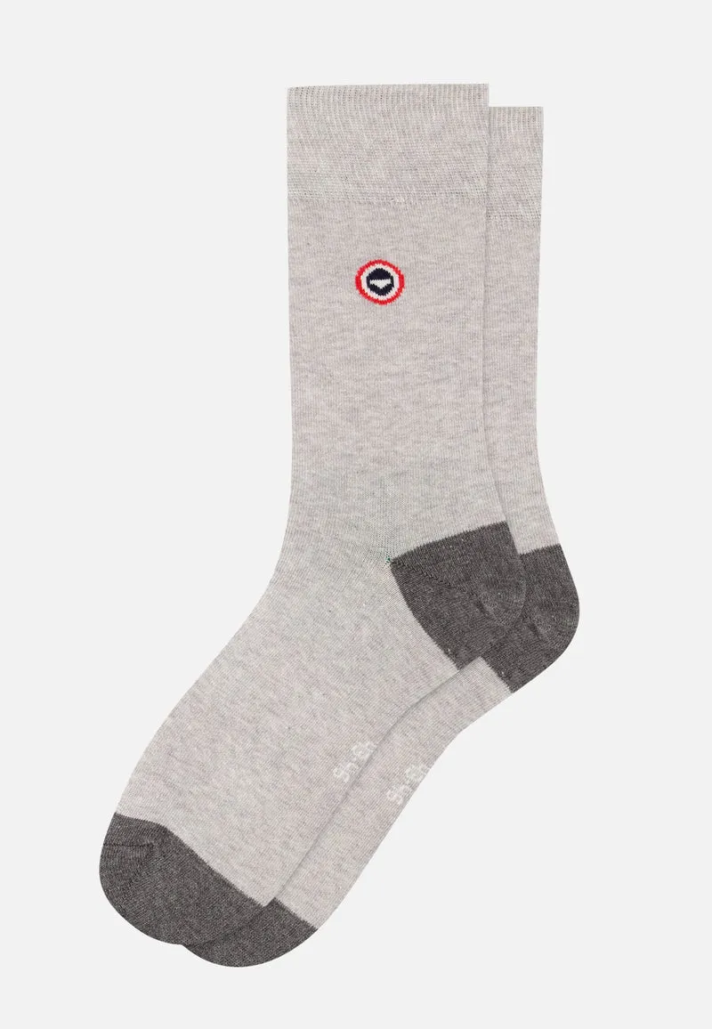 Lot de 7 chaussettes mi-hautes en coton - Chaussettes Noir Gris Blanc Bleu Marine Bleu Rouge