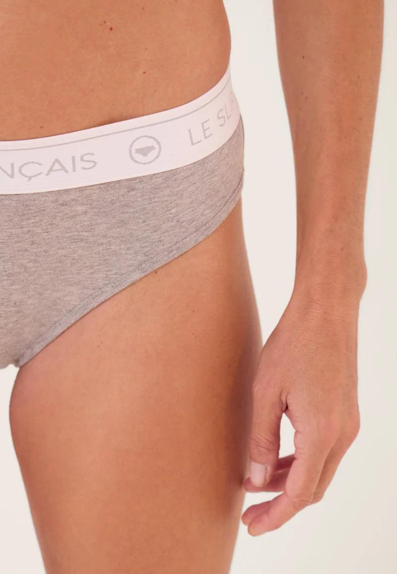 Lot de 2 culottes en coton - Culottes Vert Sauge Gris Chiné