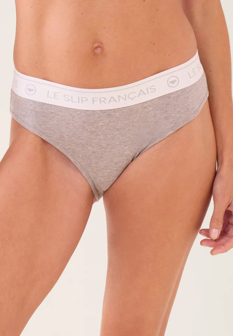 Lot de 3 culottes en coton - Culottes Noir Vert Sauge Gris Chiné