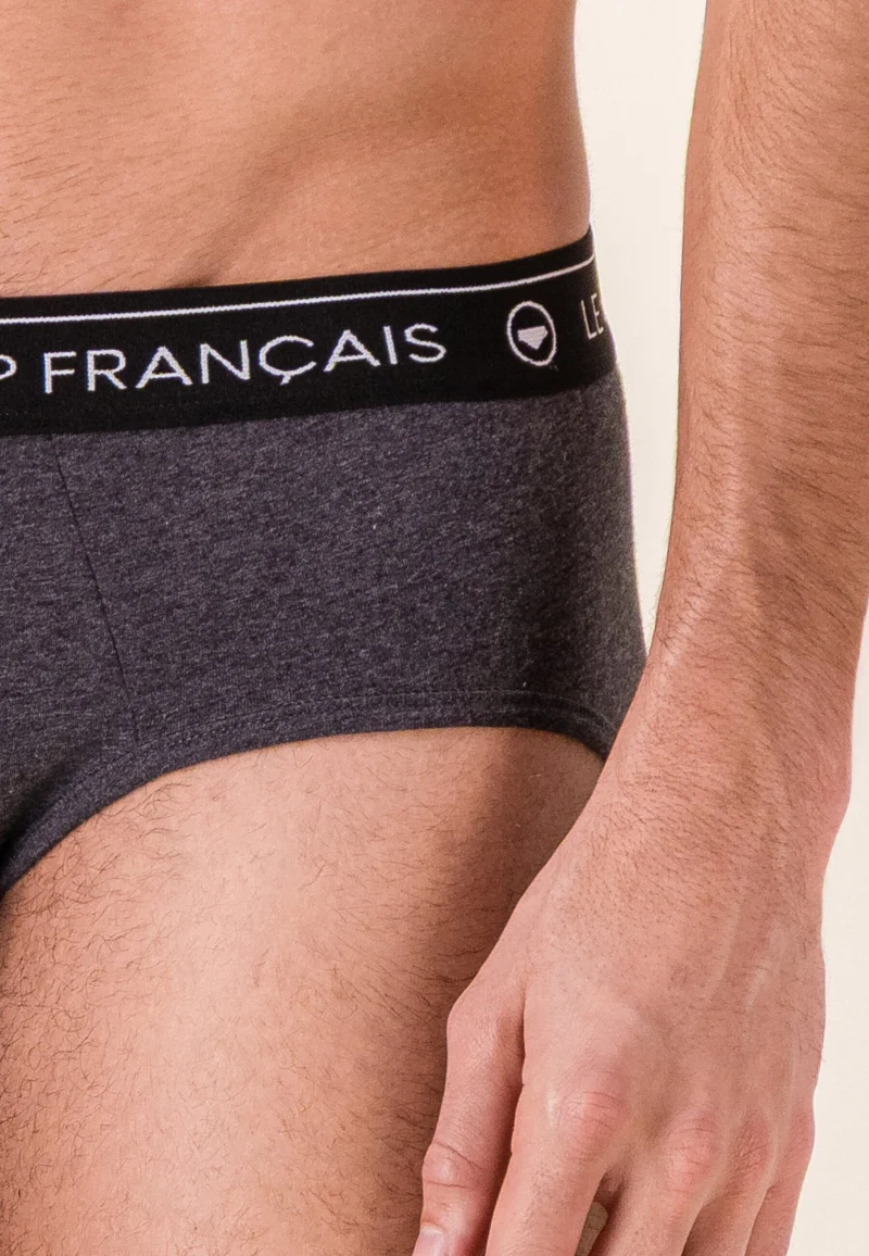 Lot de 3 slips en coton - Slips Vert Forêt Vert Sauge Gris Anthracite