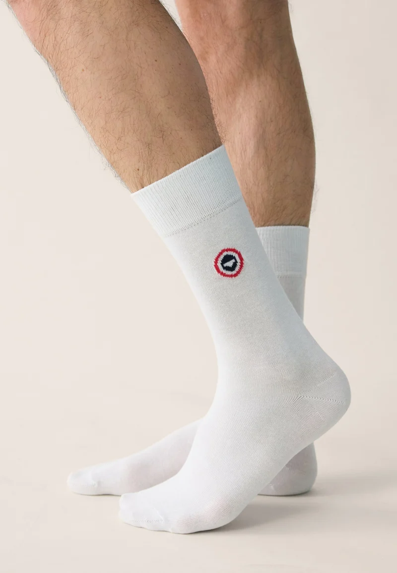 Lot de 3 chaussettes mi-hautes en coton - Chaussettes Noir Pixel Vert Forêt Blanc