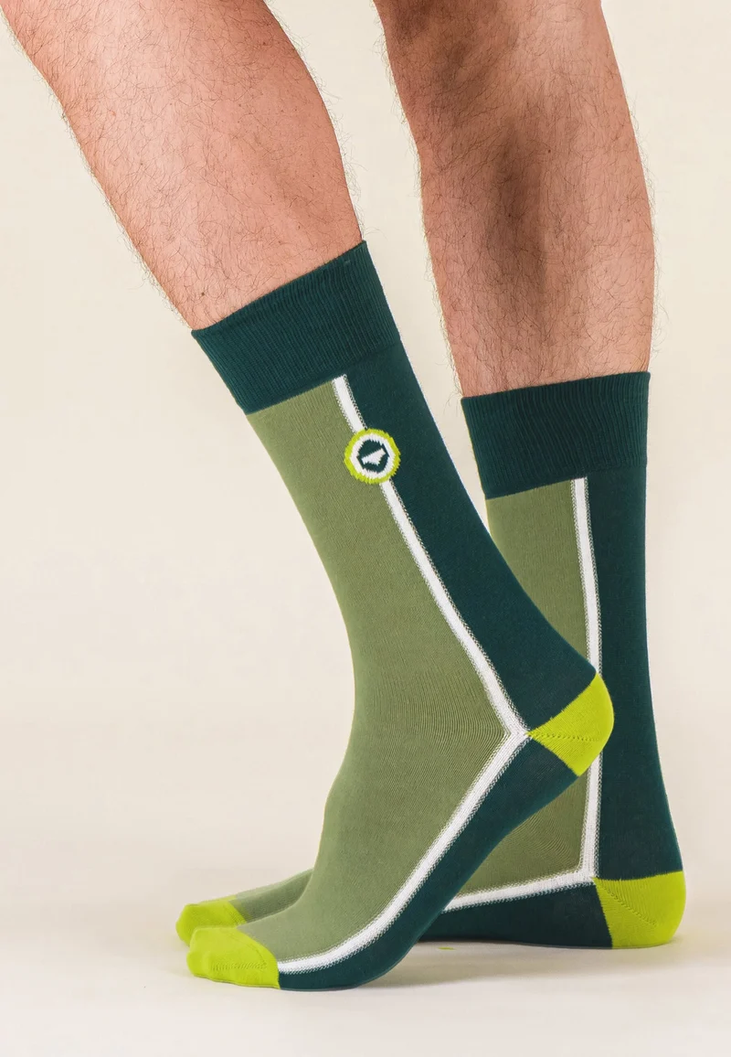 Lot de 3 chaussettes en coton - Chaussettes Verti Vert Forêt Blanc Vert Forêt