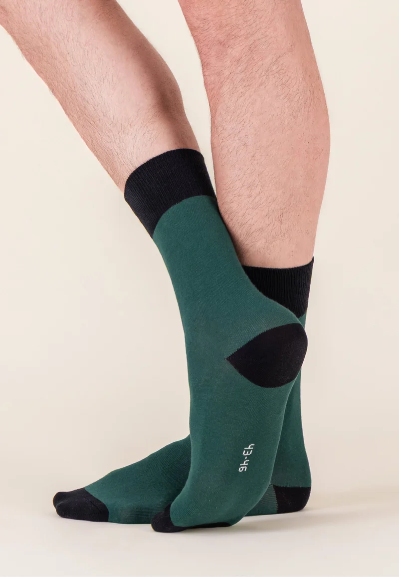 Lot de 3 chaussettes en coton - Chaussettes Verti Vert Forêt Blanc Vert Forêt