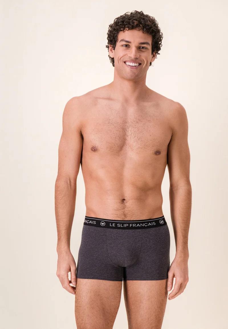 Lot de 5 boxers en coton - Boxers Entrelacés Jaune Anis Vert Forêt Vert Sauge Anthracite Noir