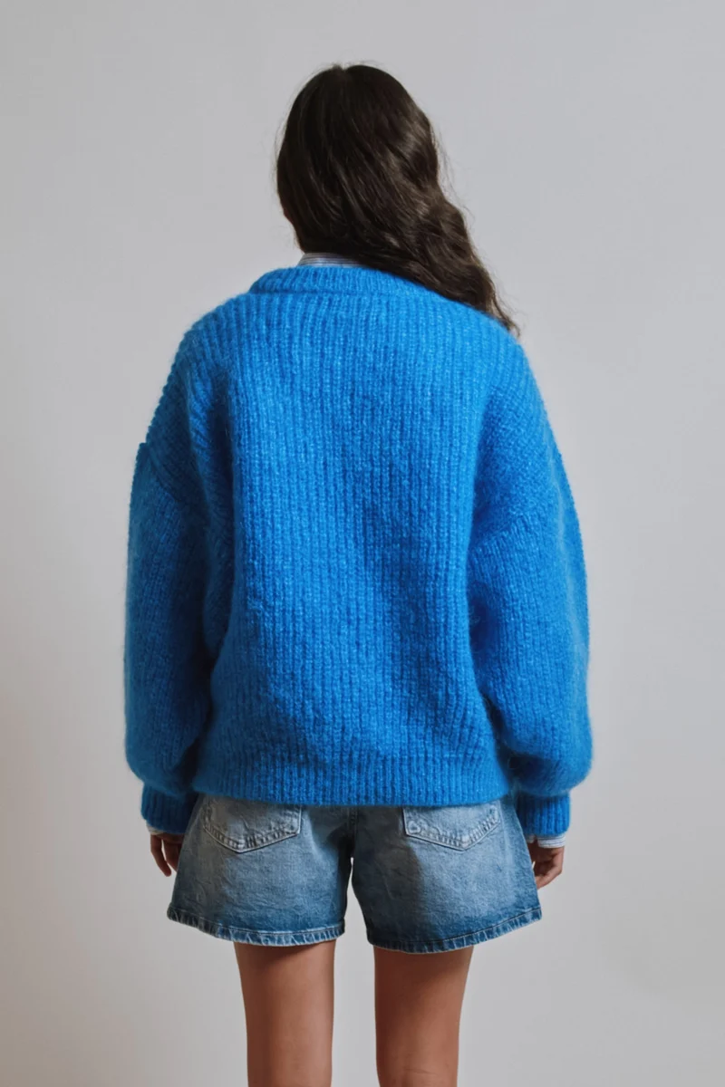 LUCIE Batwing Sweater in Mohair Wool - Cobalt Blue