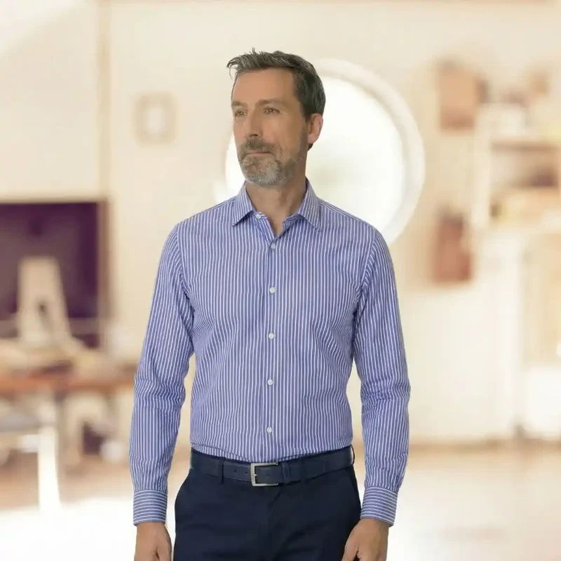 Chemise rayures fines 100% coton col classique