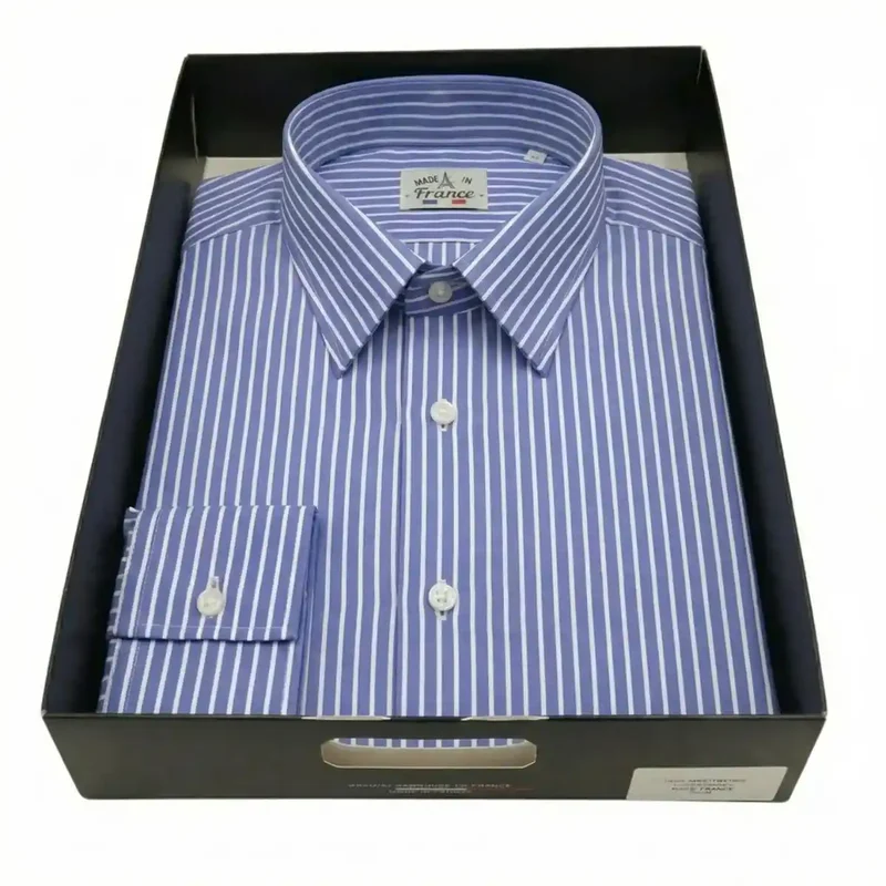 Chemise rayures fines 100% coton col classique