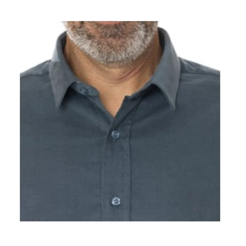 Chemise micro velours ajustée Bleu