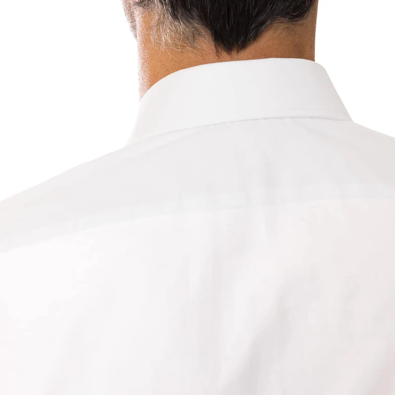 Chemise col italien classique coton ajustée blanche